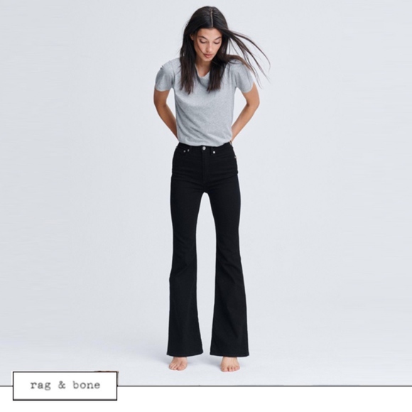 rag & bone Denim - rag & bone High-Rise Bell-Bottom in Washed Black